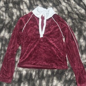 Be Right Back Athletic Burgundy and Gray Top
